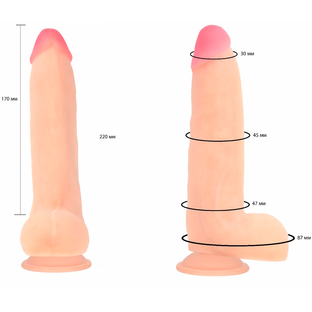 Фаллоимитатор на присоске Human Form киберкожа 22 см