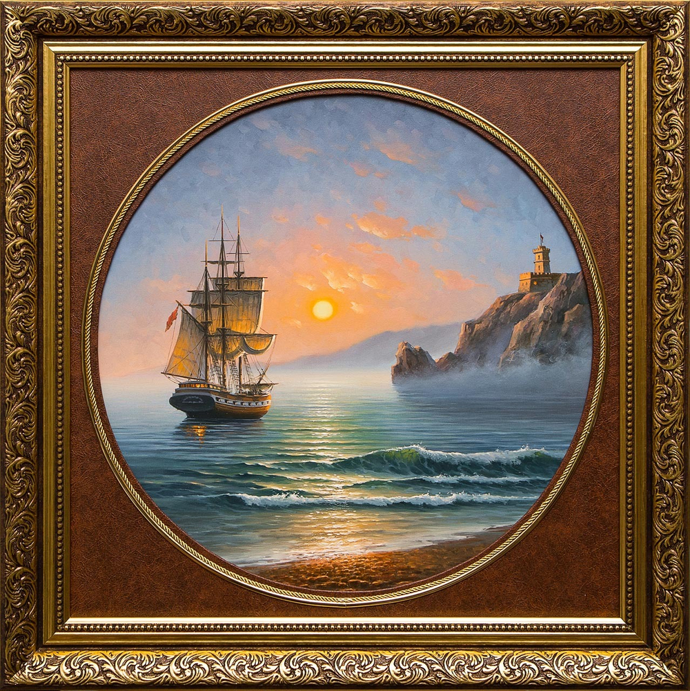 Картина маслом "Морской пейзаж" Гафиатуллин