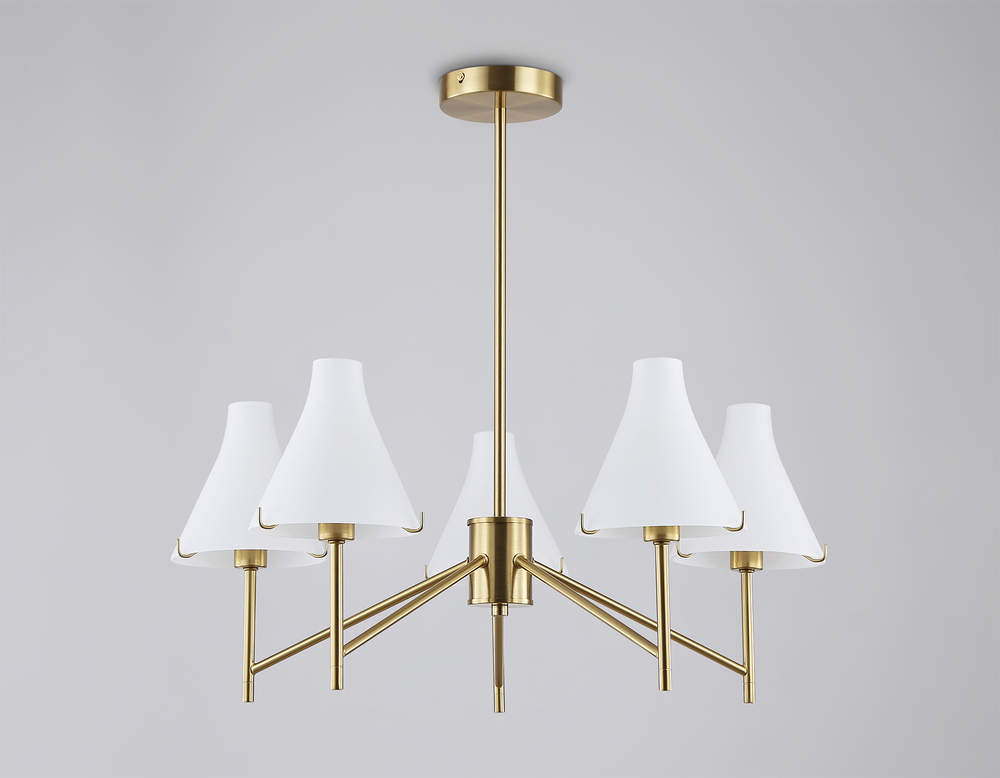 Светильник подвесной LH57133/5 BS/FR латунь/белый матовый E14/5 max 40W D650*590