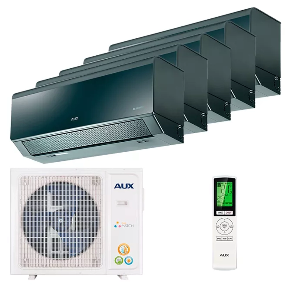 Мульти сплит система AUX на 5 комнат (25+25+25+25+25 кв.м.) Comfort Black