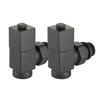 Набор ручной регулировки Royal Thermo Cube (2 шт.) 1/2" угловой, цвет чёрный (RTE 56.0009)