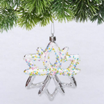Елочная игрушка "Зимняя снежинка" 10*1*12 см, серебро (Серпантин)
