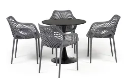 "Беллини" обеденная группа на 4 персоны, цвет темно-серый