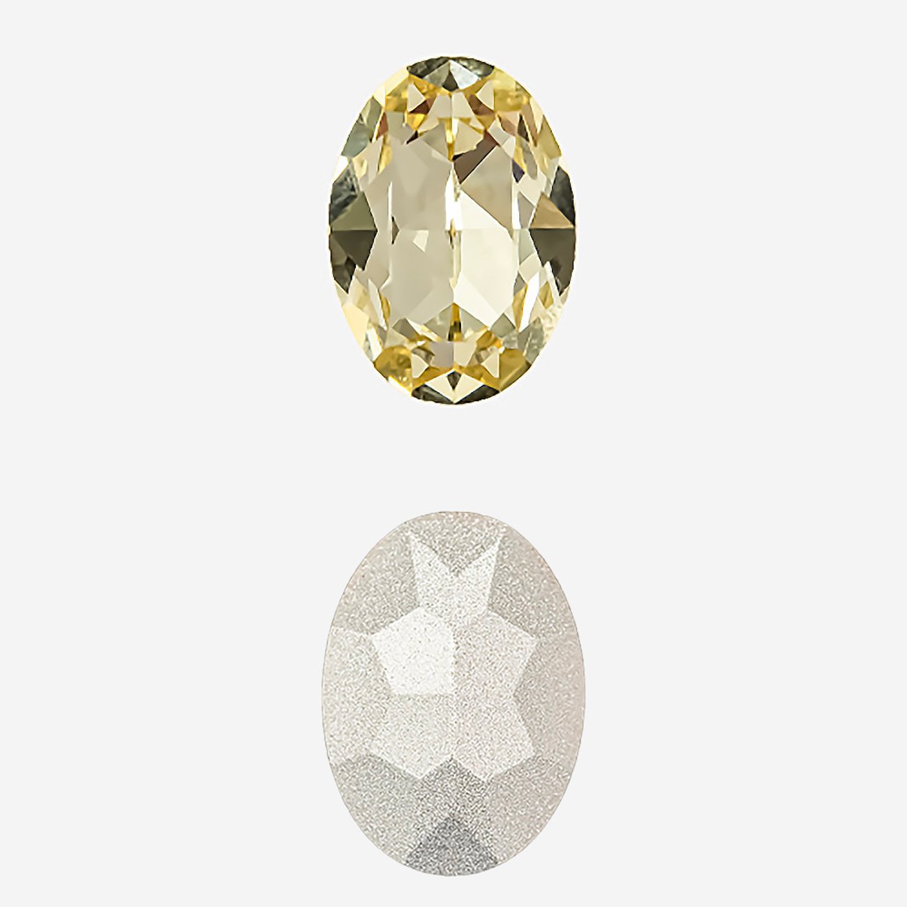 Кристалл Овал (Oval Fancy Stone), оттенок "Лимонад"/"Jonquel", 14*10мм