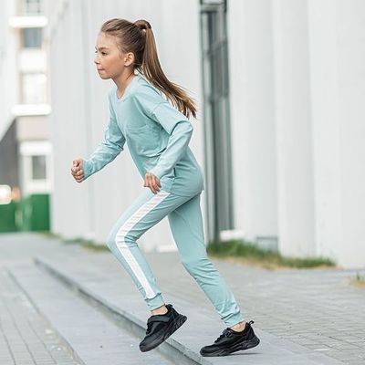 Leggings with stripes - Sea Blue