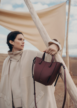 POLENE СУМКА CYME TOTE NANO, ВИШНЕВЫЙ