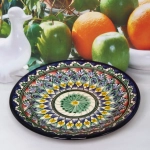 Тарелка плоская 22см синяя Риштанская Керамика