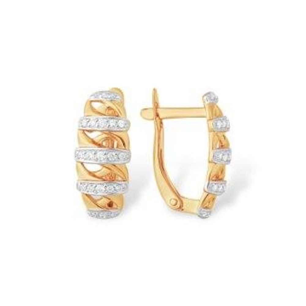 Серьги из золота с фианитами