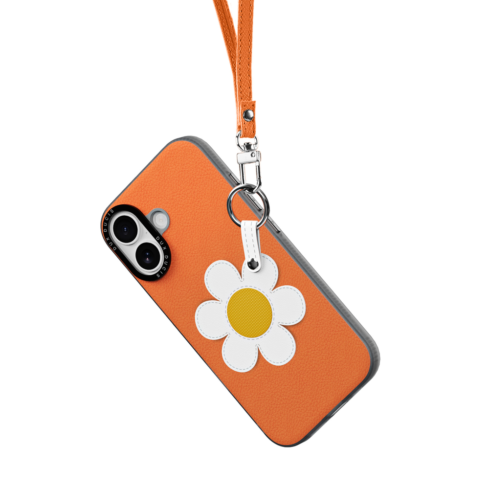 Чехол оранжевого цвета (Daisy Edition) для iPhone 17, серия Luvy Series Case (со съемным ремешком) от Dux Ducis