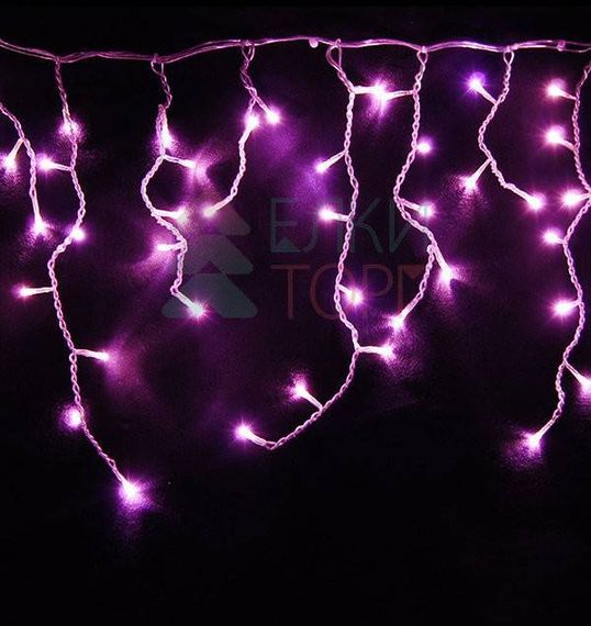 Светодиодная бахрома 3*0,5 м, 220V., 150 светло - розовых LED ламп, соединяемая, силиконовый прозрачный провод, Beauty Led (ECC150-10-2BP)