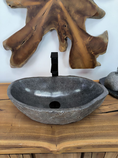 Раковина из речного камня RS-66301 54х32х15 из натурального камня