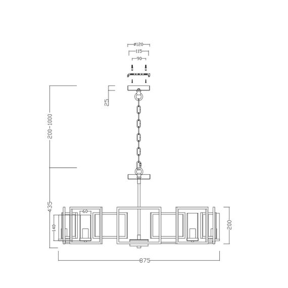 Подвесная люстра Maytoni Bowi H009PL-08G
