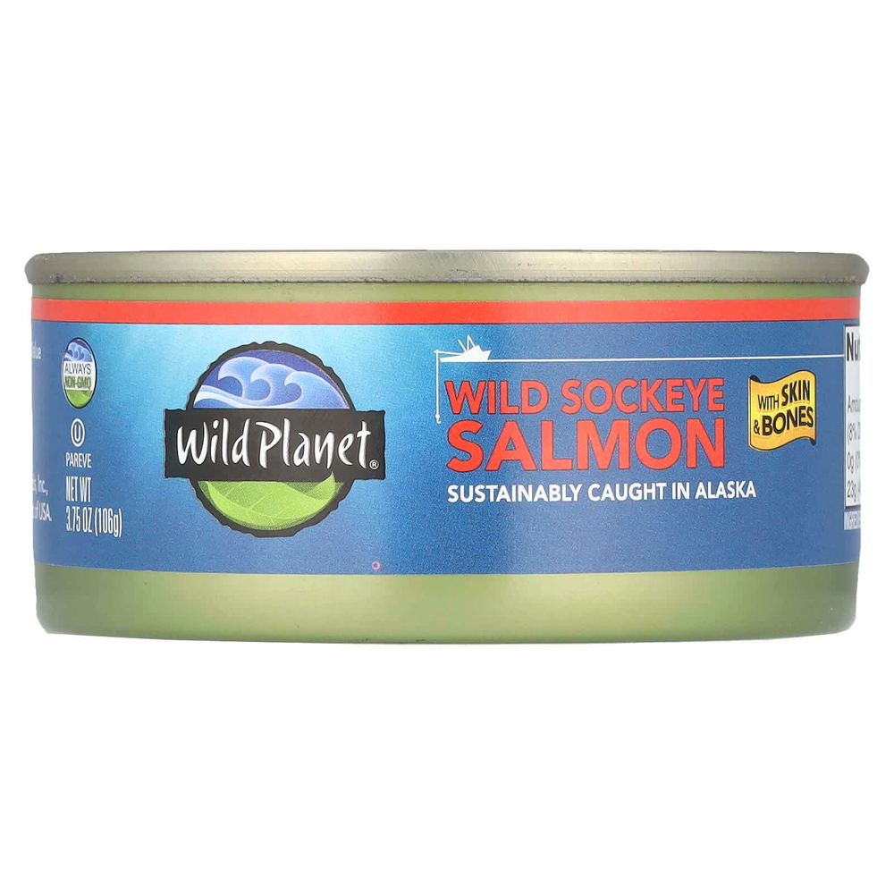 Wild Planet, дикая нерка, с кожицей и костями, 106 г (3,75 унции)