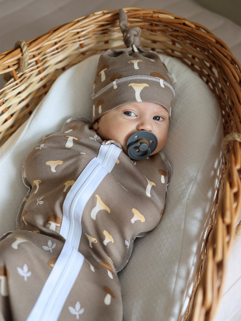 Пелёнка-кокон Mjölk Грибочки, уценка