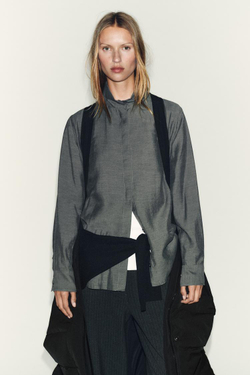 ZARA УДЛИНЕННЫЙ ПУХОВИК С КАПЮШОНОМ WATER REPELLENT WINDPROOF, ЧЕРНЫЙ