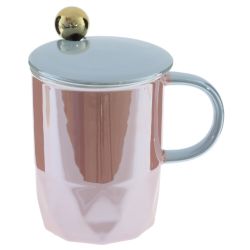 GAEM Кружка с крышкой и ложкой, 360 мл, L12 W9 H13 см, 4в.