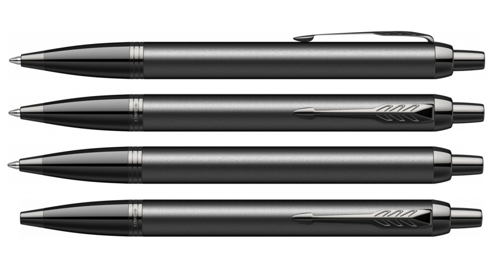 Подарочный набор Parker: черный ежедневник и черная шариковая ручка Parker IM Black Edition, цвет чернил синий