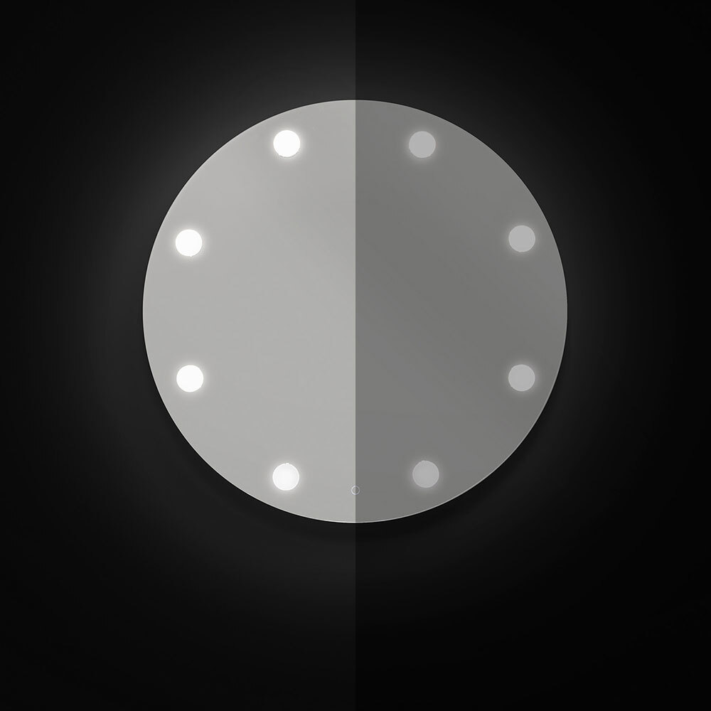 Гримерное зеркало с подсветкой Шарлиз, 77 см (сенсорный выключатель, 8 ламп в комплекте, смена цвета)