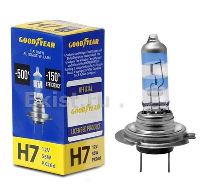 Автолампа 12V H7 55W Goodyear (+150%)