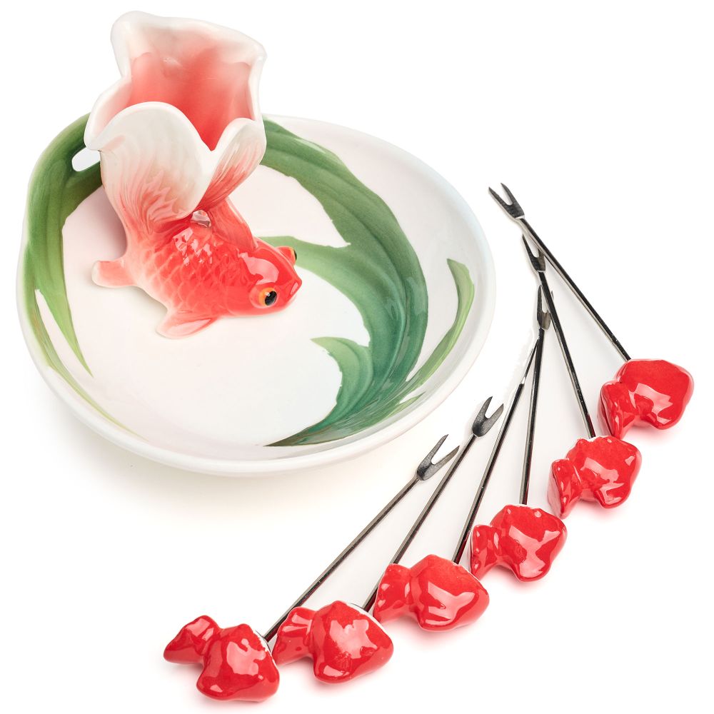 БЛЮДО LEFARD "ЗОЛОТАЯ РЫБКА" 11*12*8 СМ, 6 ВИЛОЧЕК (КОР=18ШТ)