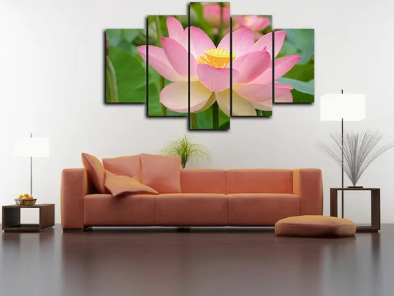Модульная картина "Лотос розовый"