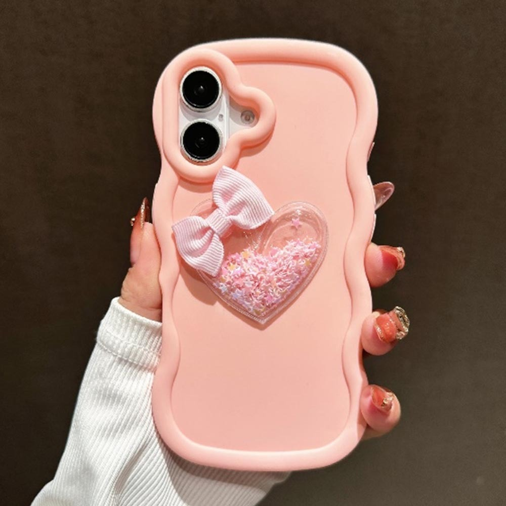 Чехол на iPhone 16 pro max Сердце (розовый)