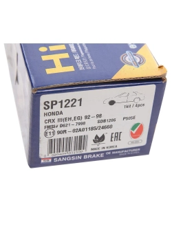 Колодки тормозные HONDA Civic (99-) передние (4шт.) SANGSIN