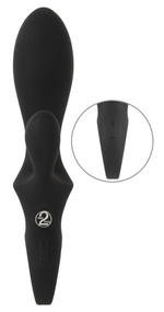 Черный вибратор-кролик с функцией расширения Inflatable Rabbit Vibrator - 18,3 см. (Цвет: черный)