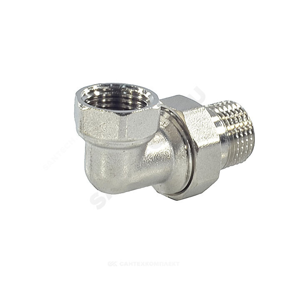 Соединитель латунь никель американка Ду 15 (1/2") угловой ВР/НР SantechSystems