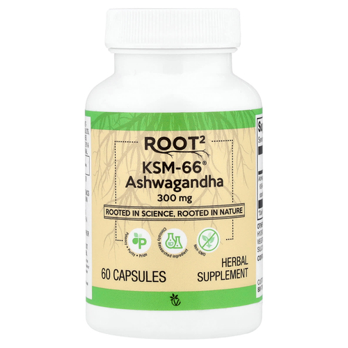 Vitacost, ROOT², KSM-66®, ашваганда, 300 мг, 60 капсул