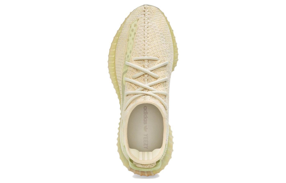 Adidas originals Yeezy Boost 350 V2 linen "Flax" Asia limited shock absorption, wear-resistant, breathable, lightweight low-cut sports casual shoes for men and women the same style light brown 2022 edition