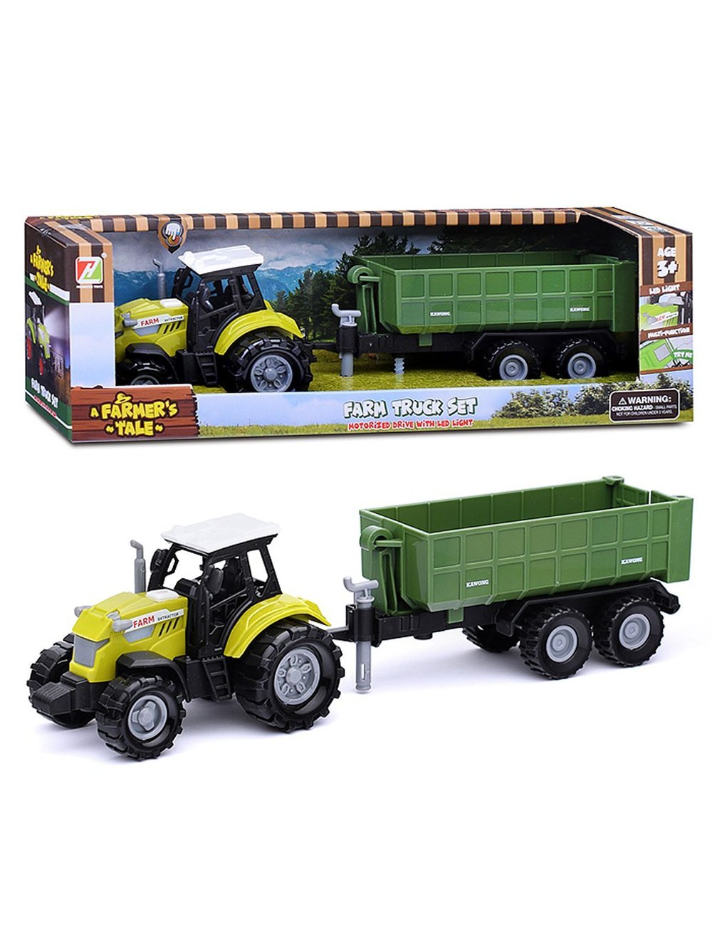 Машинка Трактор с прицепом Фермер со светом и звуком (550-7P)