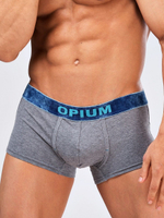 Мужские трусы-боксеры с резинкой джинсового цвета (Размер: S) (Цвет: серый меланж)