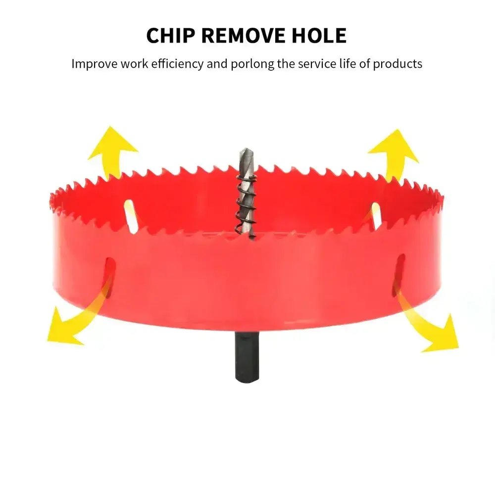 Коронка биметаллическая 110 мм + Сверло Центрирующее / Материал Сталь М42 Кобальт по Металлу, дереву гипсокартону, пластику