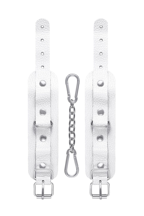 Белые узкие наручники-браслеты со скруглёнными углами