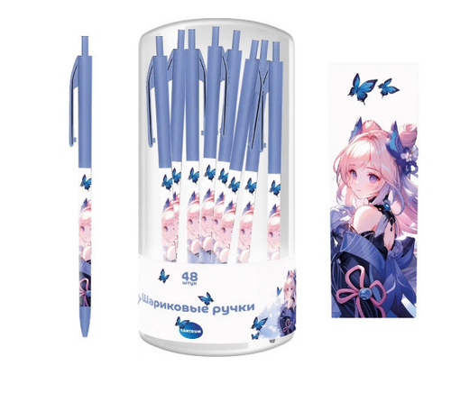 Ручка шариковая автоматическая ЦЕНТРУМ узел 0,7/лин. письма 0,3 мм синяя Аниме (74669)