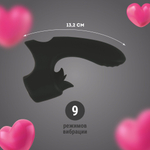 Черный вибромассажёр с клиторальной стимуляцией - 13,2 см. (Цвет: черный)