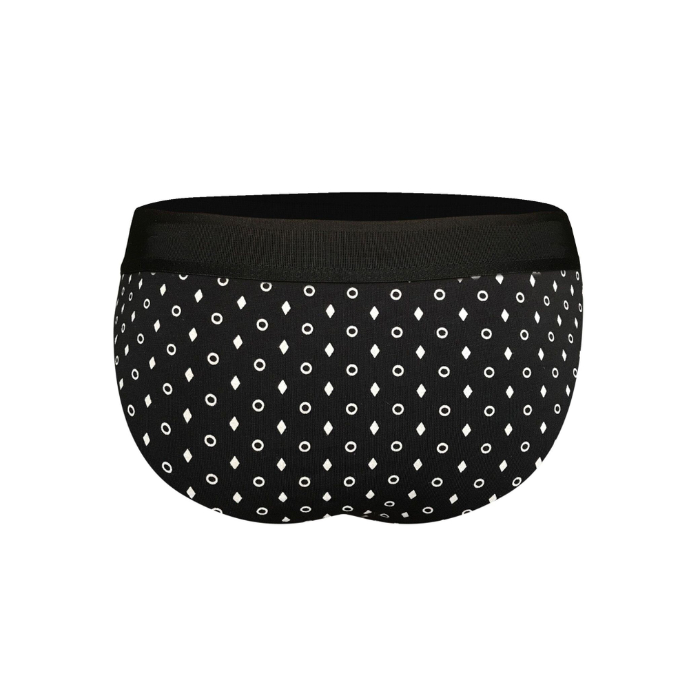 Черные хлопковые брифы с принтом и брендированной резинкой (Размер: M) (Цвет: черный)