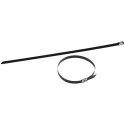 Кабельная стяжка (хомут) стальная AISI 304 с полимерным покрытием ЭРА NO-225-261 7.9 х 400 мм 10 шт | Кабельные стяжки (хомуты) стальные