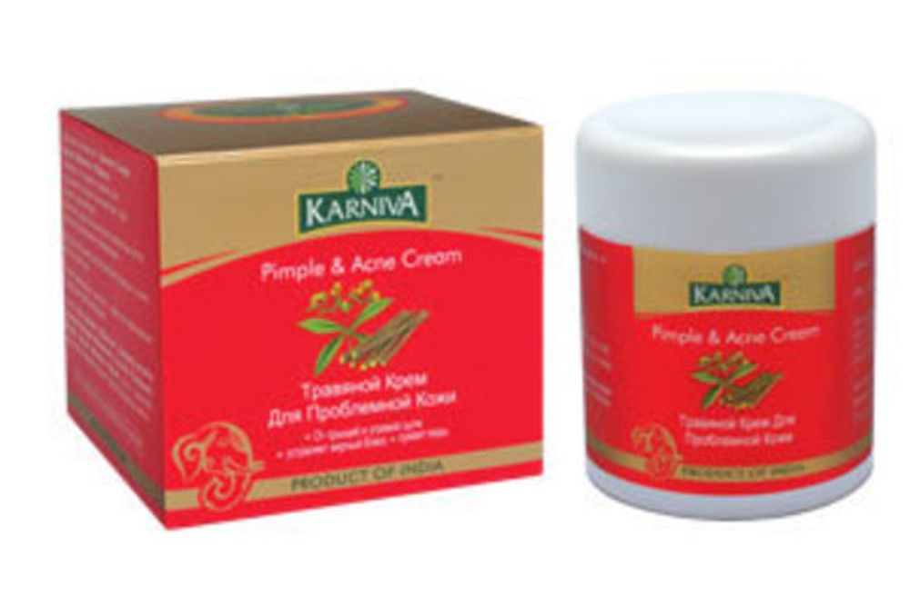 Крем Karniva для проблемной кожи От прыщей и угревой сыпи, Устраняет жирный блеск, сужает поры Карнива 50 гр.