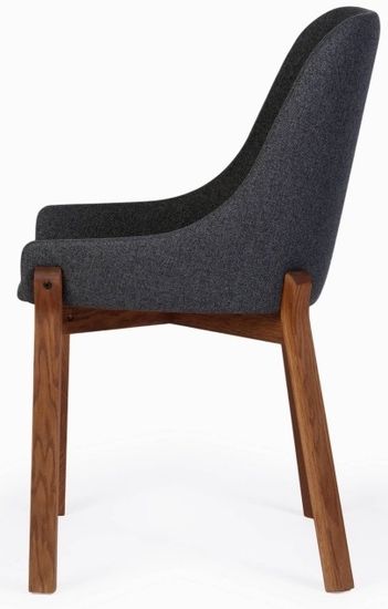 Обеденный стул Safia ткань серый графит, деревянные ножки цвет орех