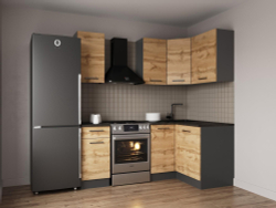 Кухонный гарнитур угловой Крафт 2000х1200 (38мм)