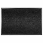 Коврик придверный 120х150 см, ЧЕРНЫЙ, влаго-грязезащитный, 430 г/м2, ребристый, ЛЮБАША СТАНДАРТ, 701040