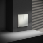 Перекрестный переключатель встраиваемый VOLTUM S70 двухклавишный 10А, (сталь)