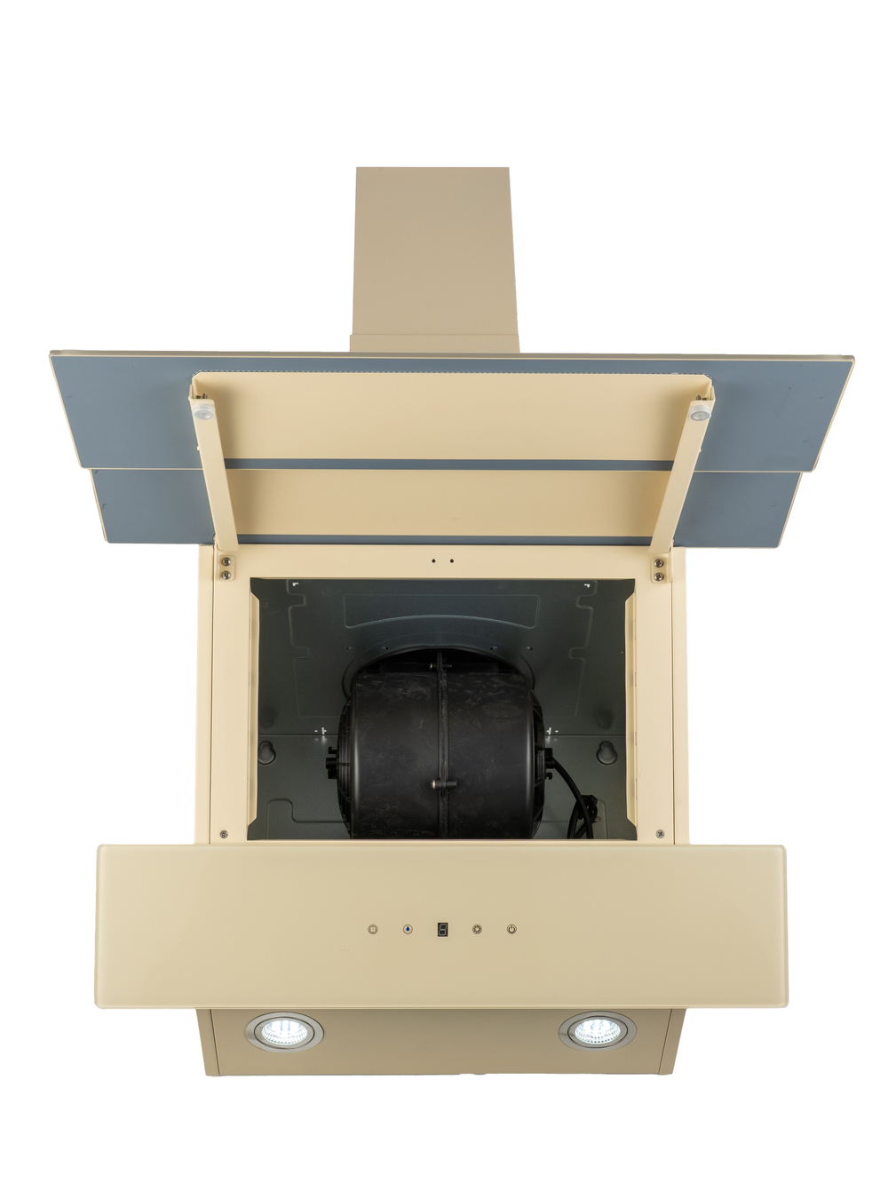 Вытяжка кухонная MACBI MТG60TL (IVORY) бежевый, D150мм, 1100м3/ч, наклонная, мотор 230Ватт, стекло 60см, сенсорное управл.