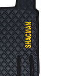 Ковры Shacman X-3000 рестайлинг (экокожа, черный, черный кант, желтая вышивка)