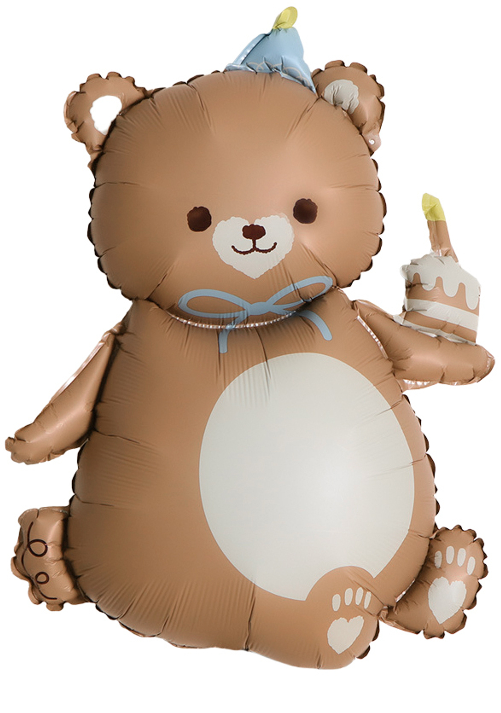 Шар (39''/99 см) Фигура, Мишка с кексиком, Коричневый, Сатин, 1 шт. в уп.