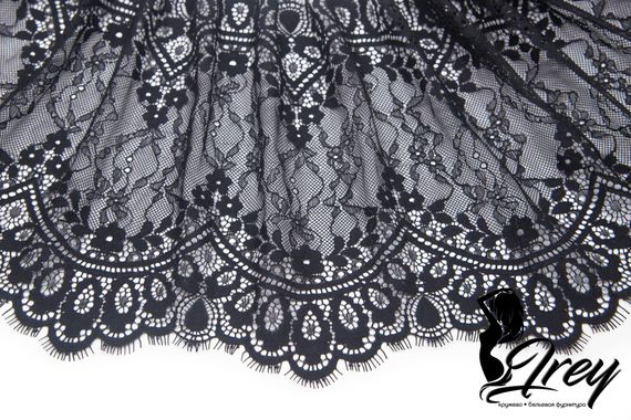 03-73 Кружево эластичные реснички 24 см, черный 170