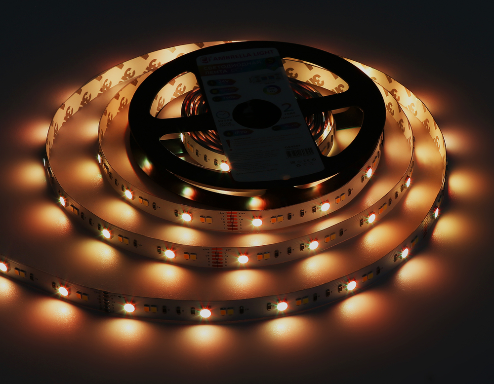 GS4501 5050+2835 90Led/ 13W m/ 24V IP20 RGB+CCT 3000-6500K/5000*12*1.87mm (6 конт.)