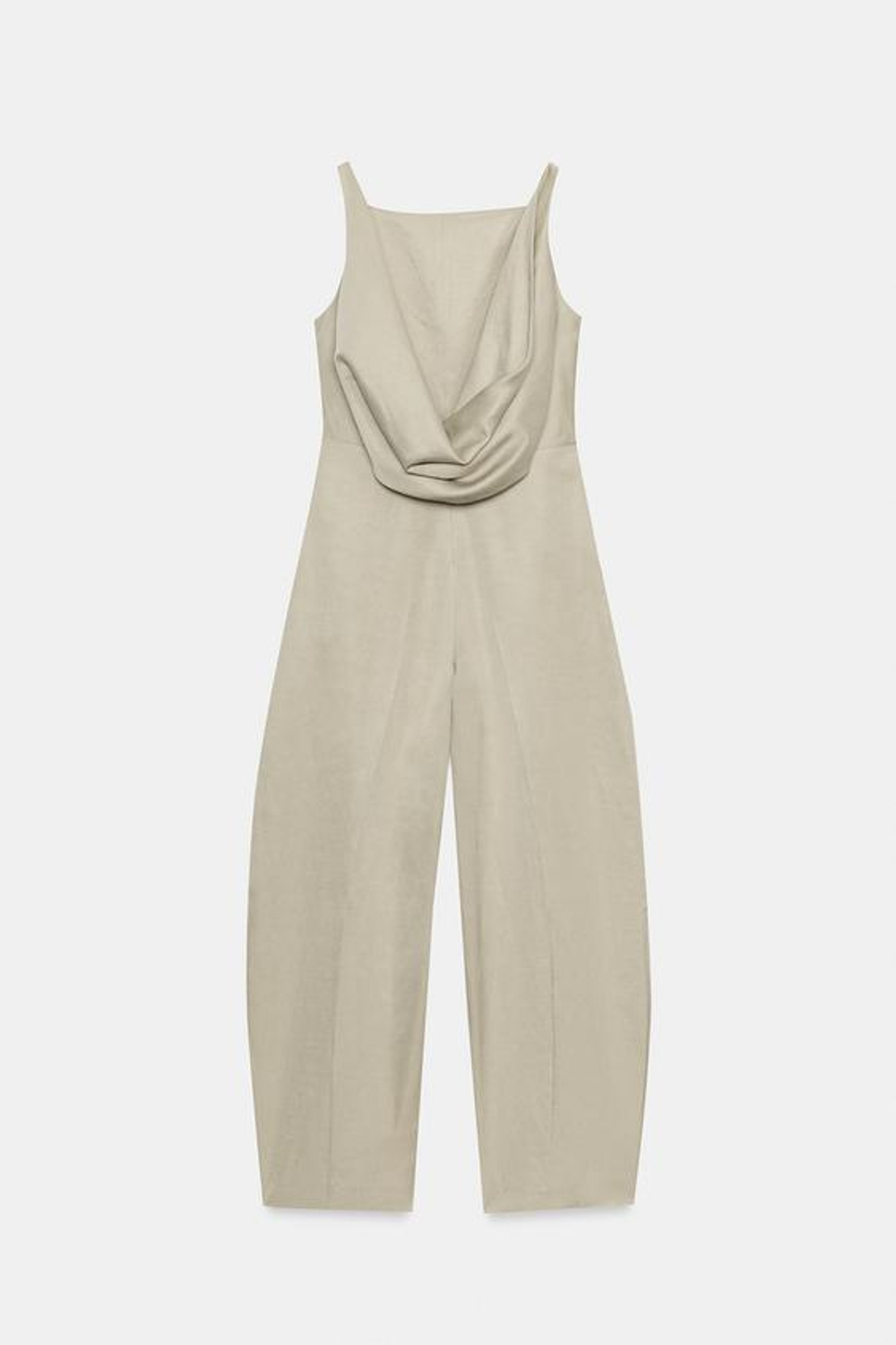 ZARA КОМБИНЕЗОН С ОТКРЫТОЙ СПИНОЙ — ZW COLLECTION, БЕЖЕВЫЙ